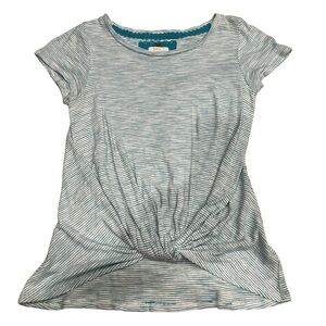 Cupio Women’s Striped Tie Front Short Sleeve T Shirt Size Medium